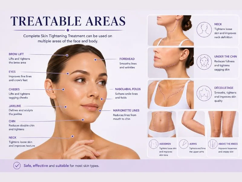 Areas of the body you can have complete skin tightening treatment Henley In Arden
